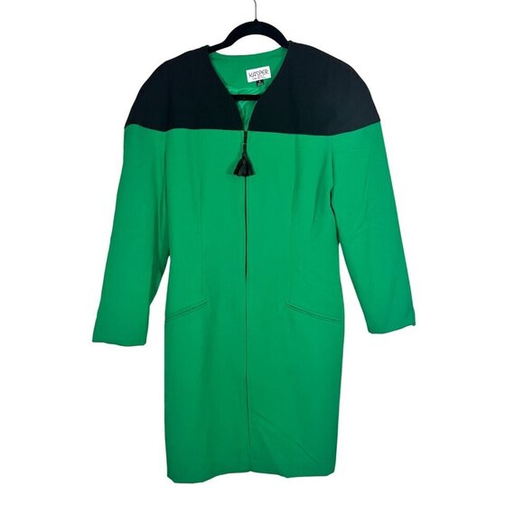 Kasper Dresses & Skirts - Retro Dress 6 Green Midi Old Money Preppy Classic Boho Western Chic Tassel 80s